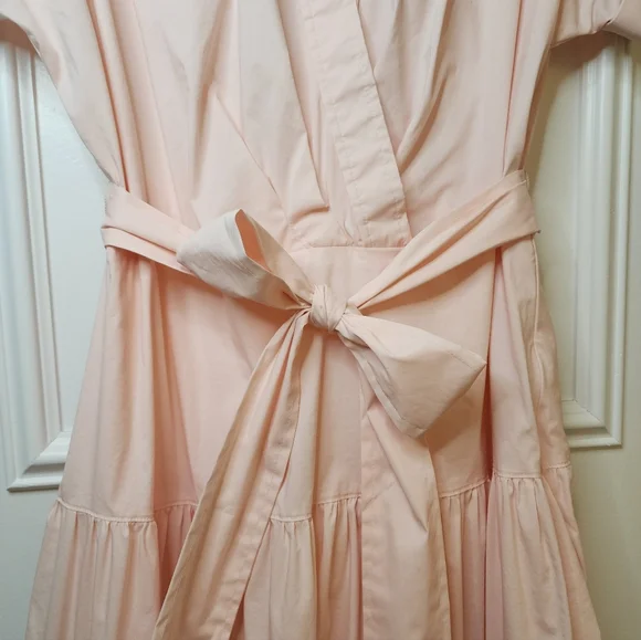 Ralph Lauren Pink Belted Cotton-Blend Tiered Dress | Size 8 - Picture 6 of 11